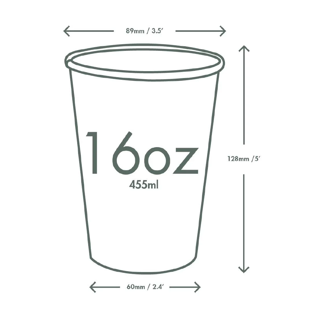 Vegware Green Tree White Hot Cups 16oz 89-Series (1000 Pack) - Image 4