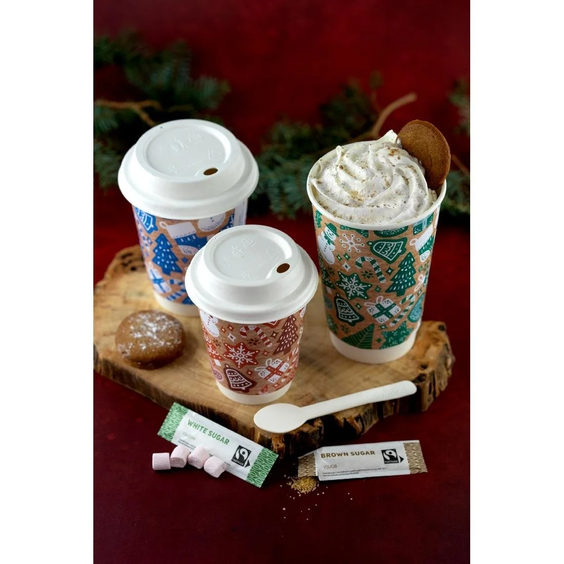 Vegware Christmas Double Wall Hot Cup 89-Series 12oz (500 pack) - Image 4