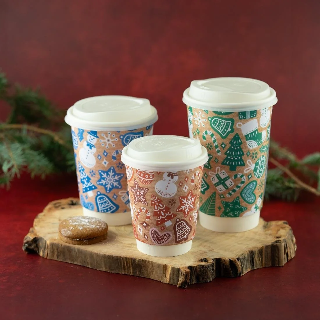 Vegware Christmas Double Wall Hot Cup 89-Series 12oz (500 pack) - Image 3