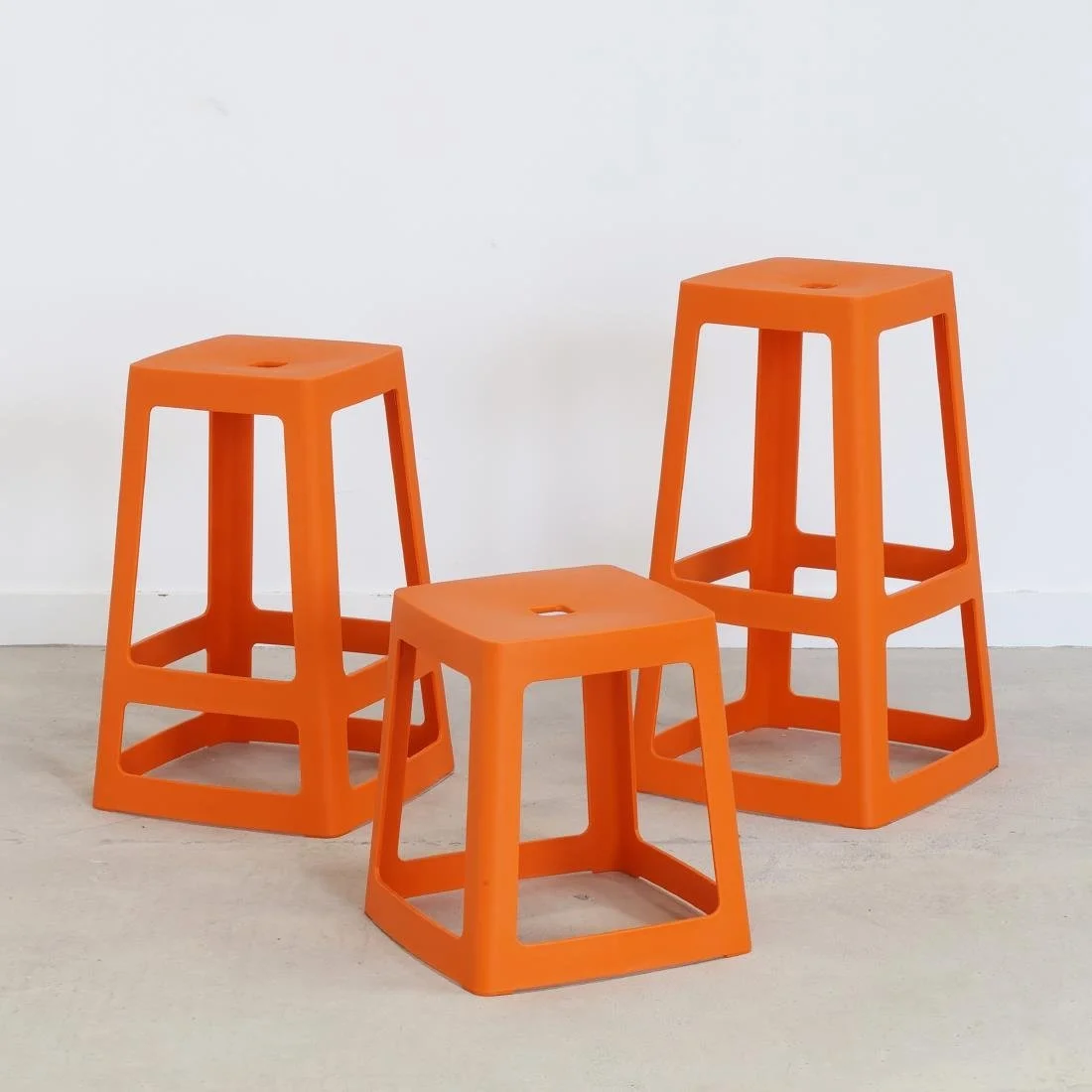 Origin Base Stool Signal Orange 400x400x440mm (2 Pack) - Image 2