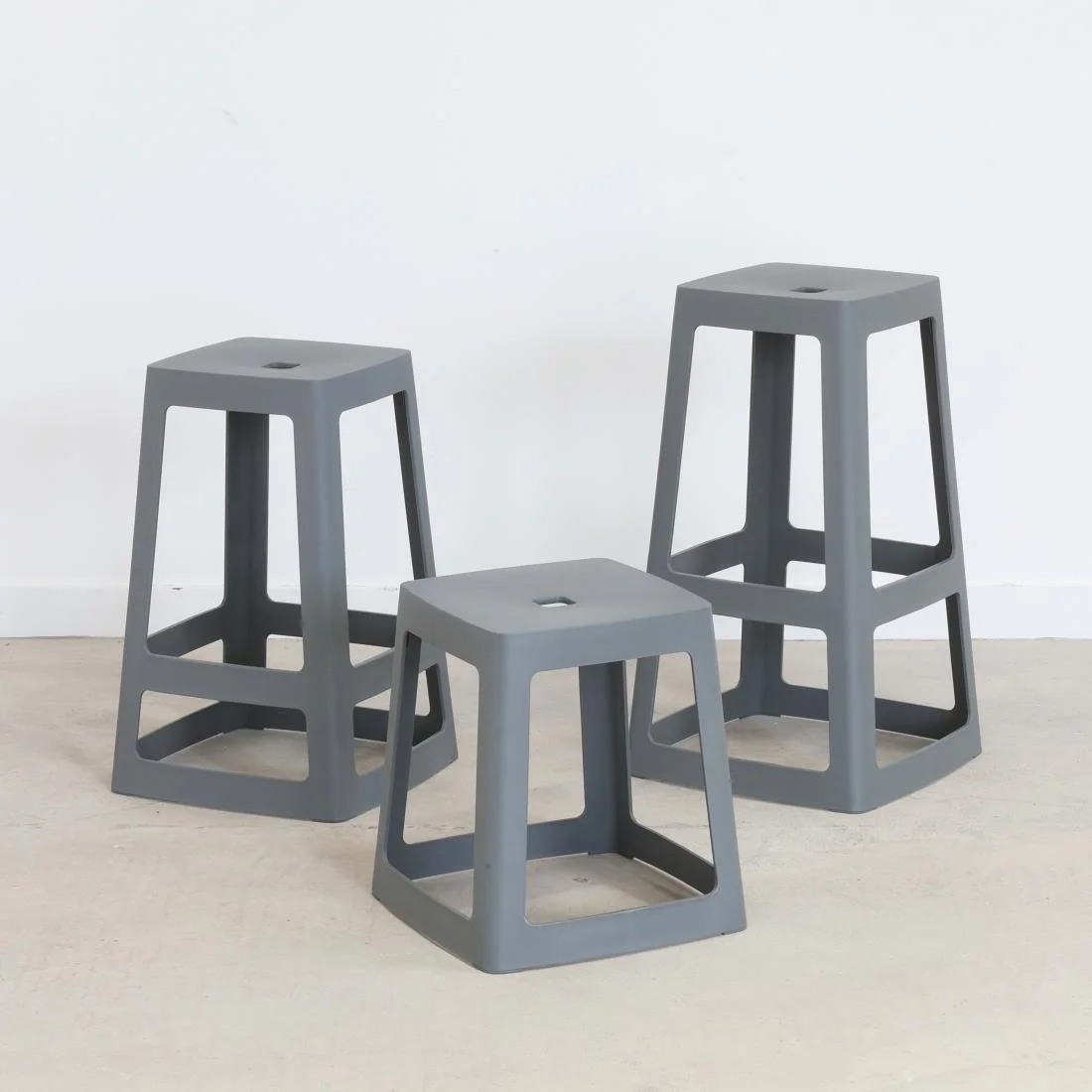 Origin Base Stool Mouse Grey 400x400x440mm (2 Pack) - Image 2
