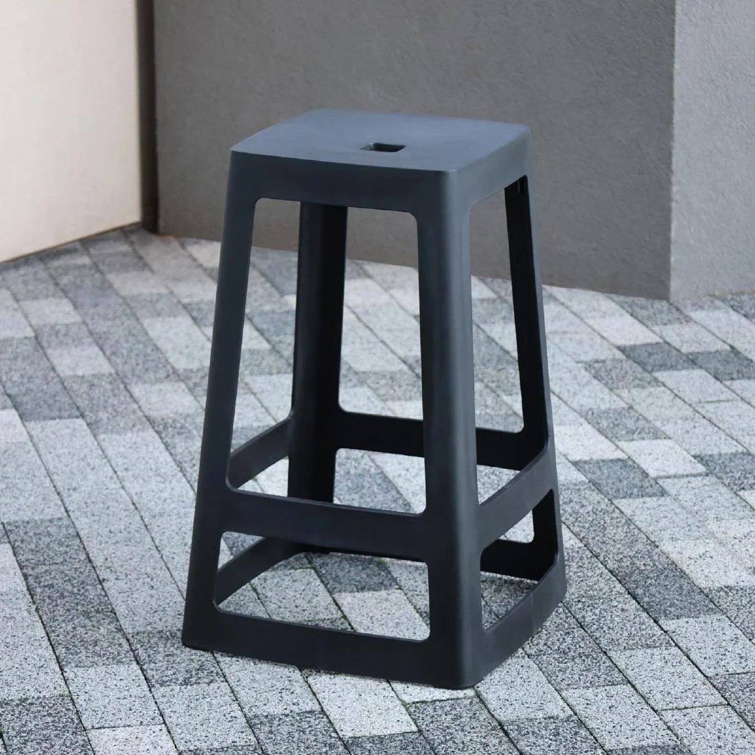 Origin Base Mid Stool Traffic Black 430x430x560mm (2 Pack) - Image 2