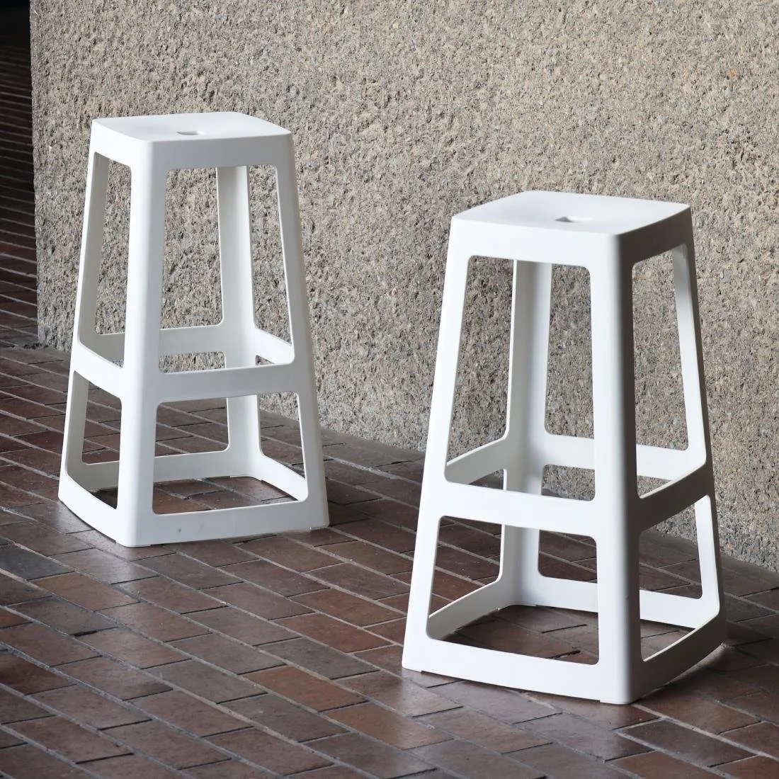 Origin Base High Stool Traffic White 440x440x750mm (2 Pack) - Image 6