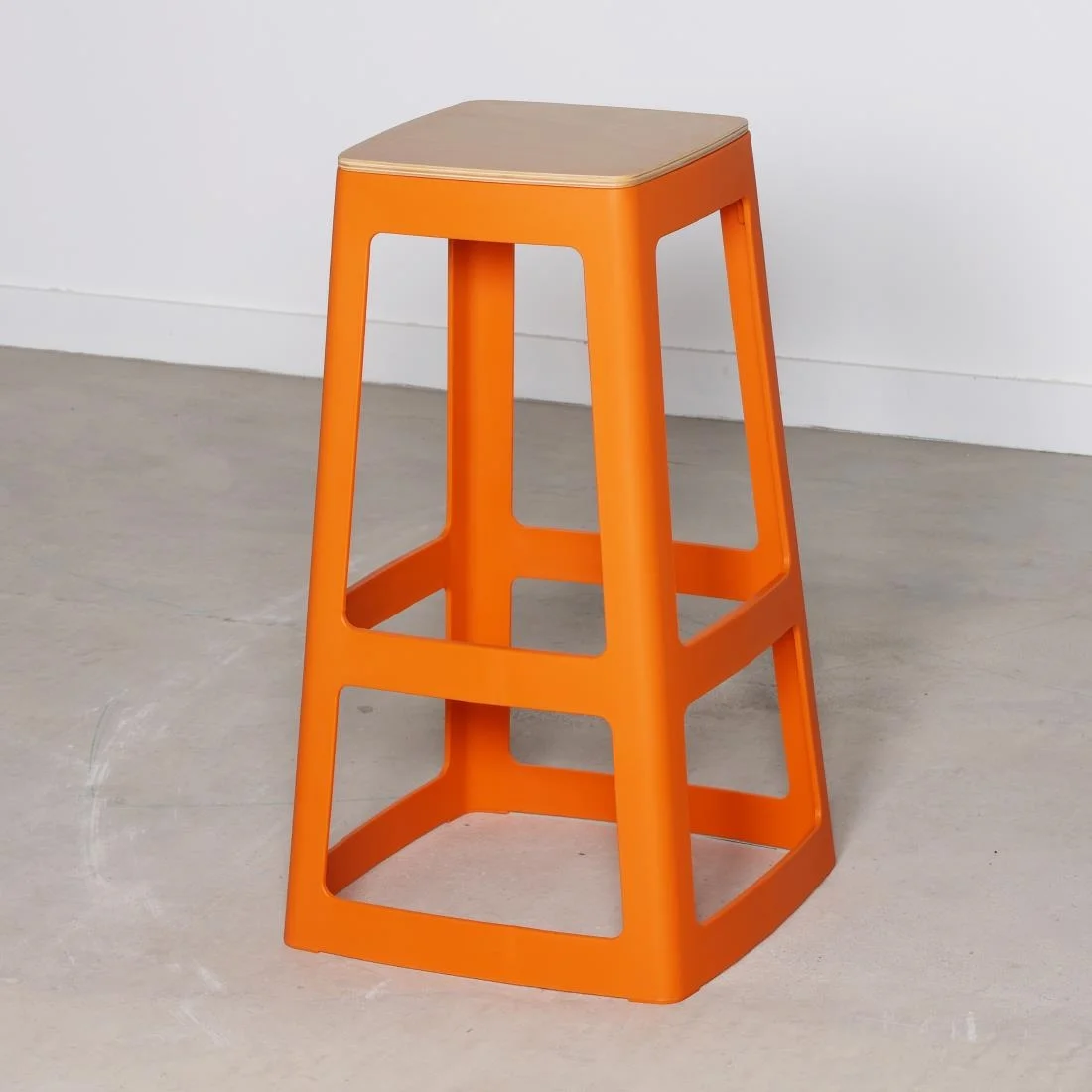 Origin Base High Stool Signal Orange 450x450x750mm (2 Pack) - Image 2