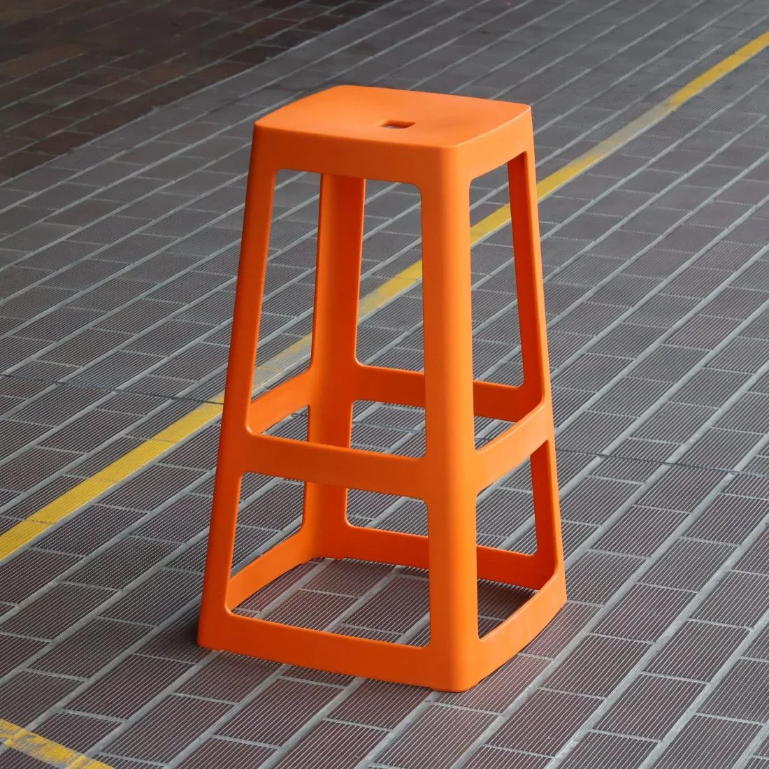 Origin Base High Stool Signal Orange 450x450x750mm (2 Pack) - Image 3
