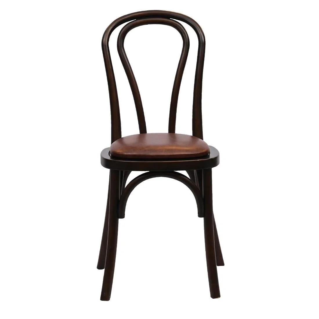 Hoop Back Dining Chairs in Dark Walnut with Bison Espresso Seat (2 Pack) - Image 3