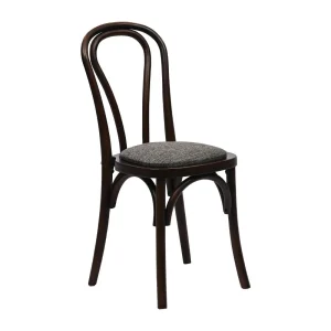 Hoop Back Dining Chairs in Dark Walnut with Shetland Smoke Seat (2 Pack)
