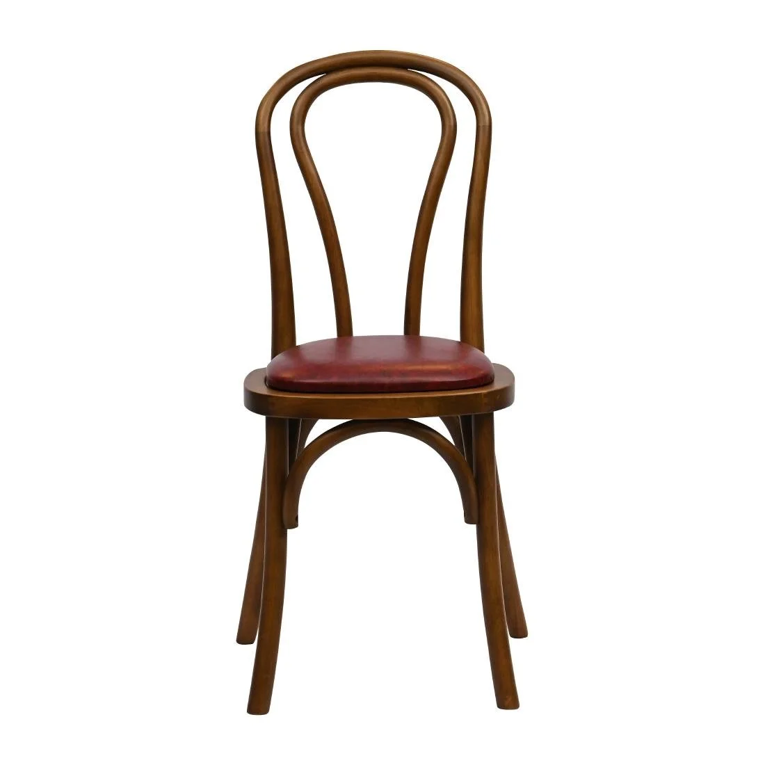Hoop Back Dining Chairs in Weathered Oak with Bison Bordeaux Seat (2 Pack) - Image 3