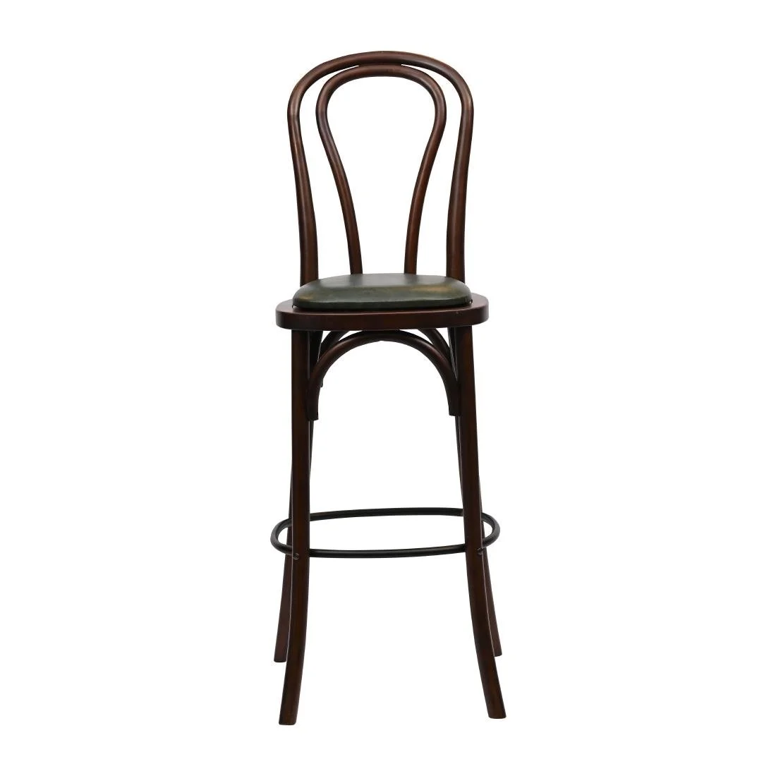 Hoop Back Bar Chair in Dark Walnut with Bison Cedar Seat - Image 3