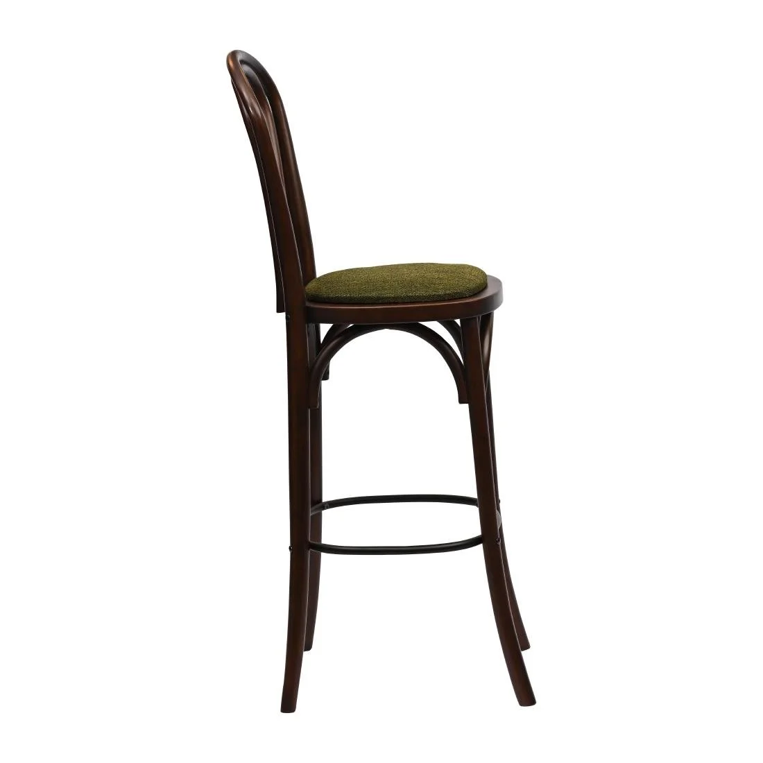 Hoop Back Bar Chair in Dark Walnut with Shetland Forest Seat - Image 4