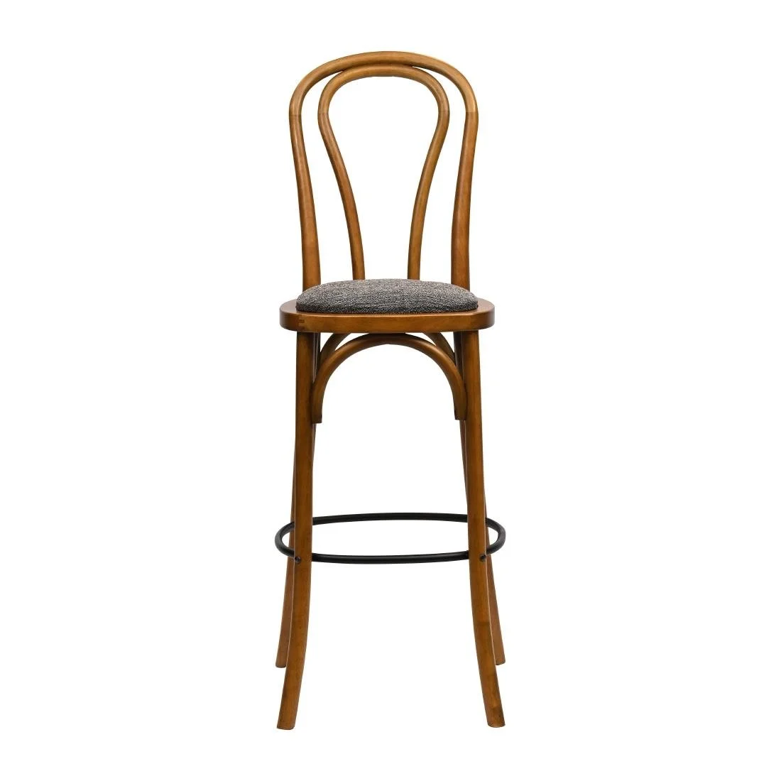 Hoop Back Bar Chair in Weathered Oak with Shetland Smoke Seat - Image 3