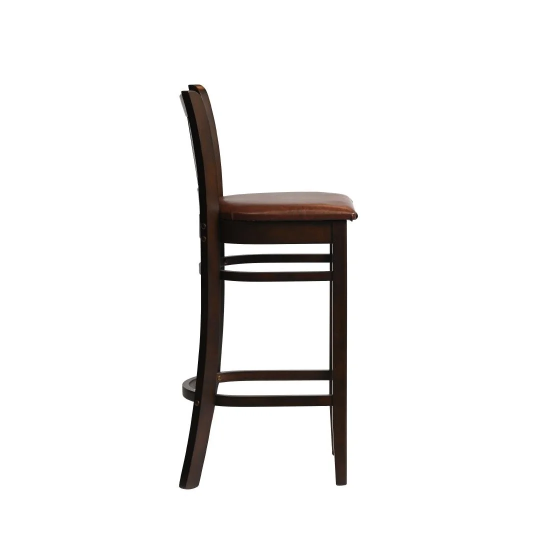 Manhattan Bar Chair in Dark Walnut with Bison Espresso Seat - Image 2
