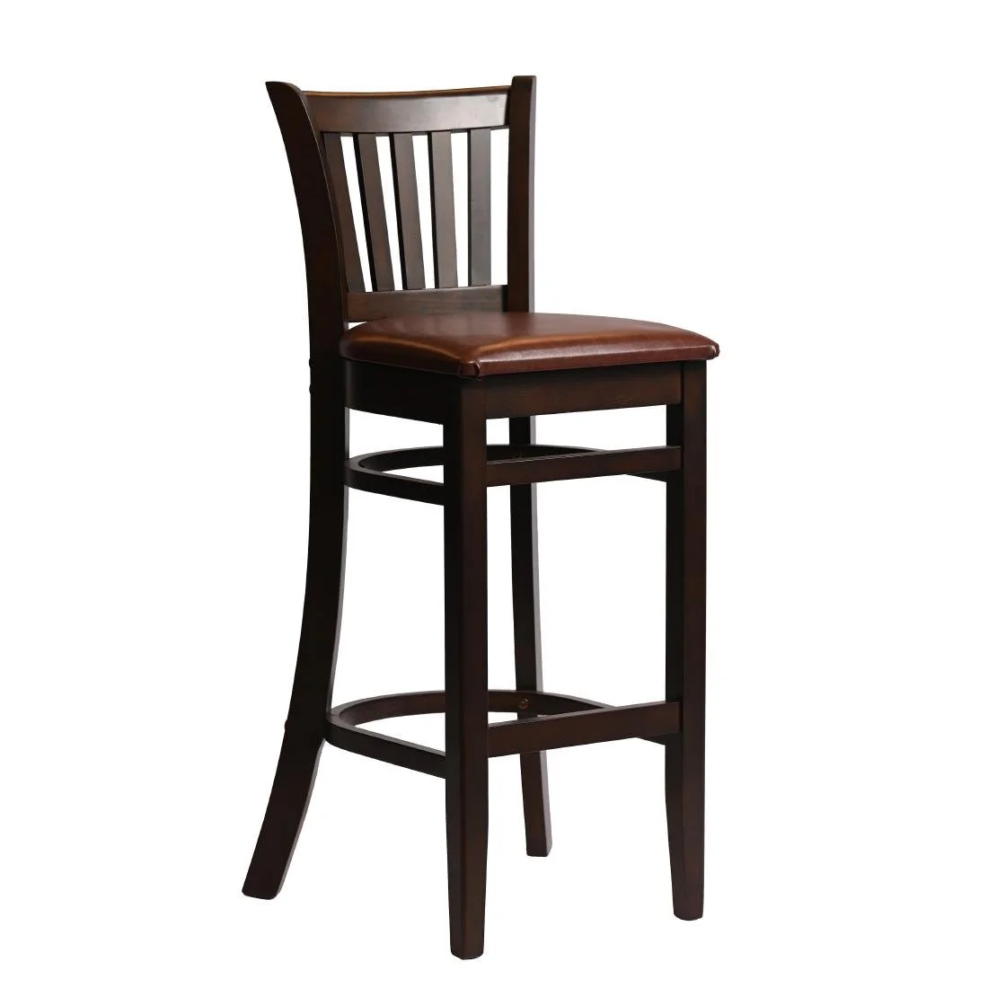 Manhattan Bar Chair in Dark Walnut with Bison Espresso Seat - Image 4