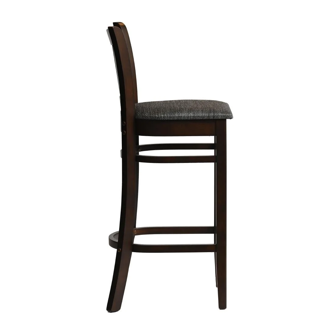 Manhattan Bar Chair in Dark Walnut with Shetland Smoke Seat - Image 3