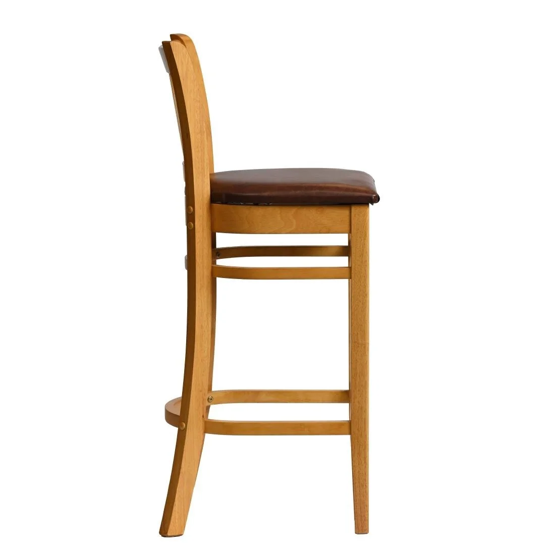 Manhattan Bar Chair in Soft Oak with Bison Espresso Seat - Image 3