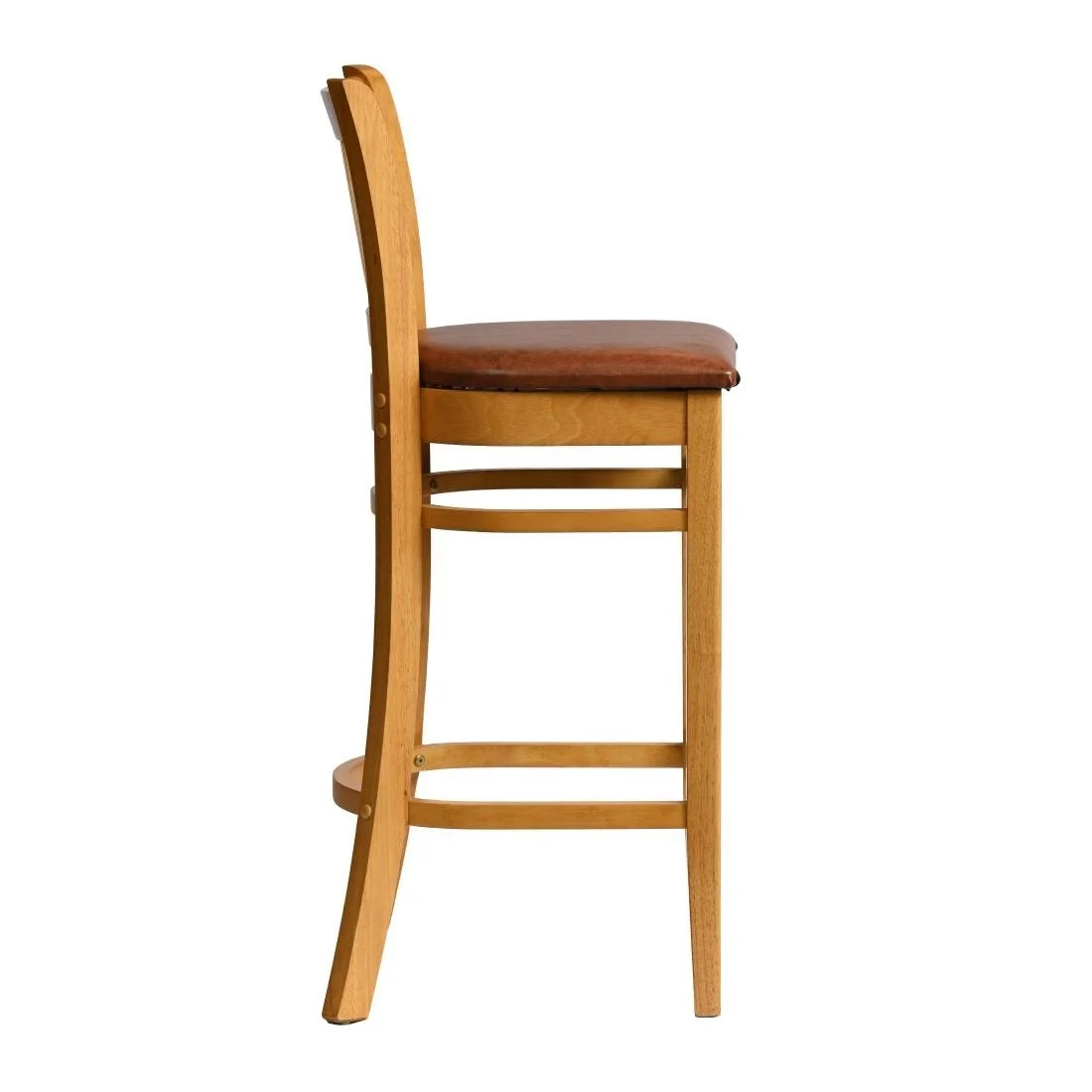 Manhattan Bar Chair in Soft Oak with Bison Tan Seat - Image 3