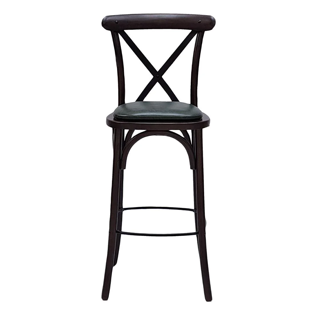 Bristol Bar Chair in Dark Walnut with Bison Cedar Seat - Image 2