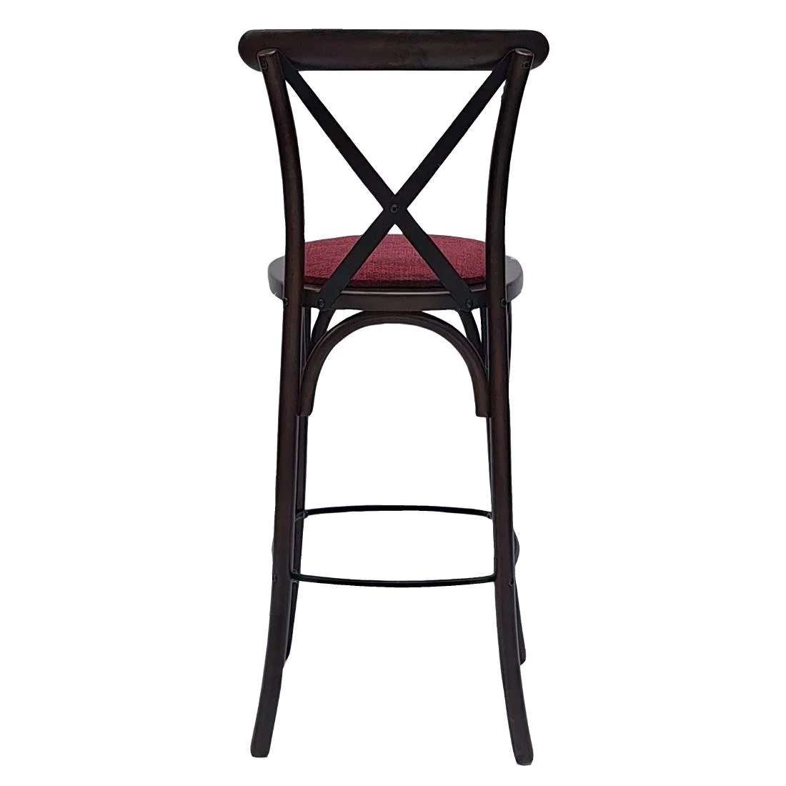 Bristol Bar Chair in Dark Walnut with Shetland Scarlett Seat - Image 3