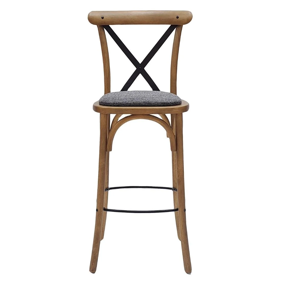 Bristol Bar Chair in Weathered Oak with Shetland Smoke Seat - Image 2