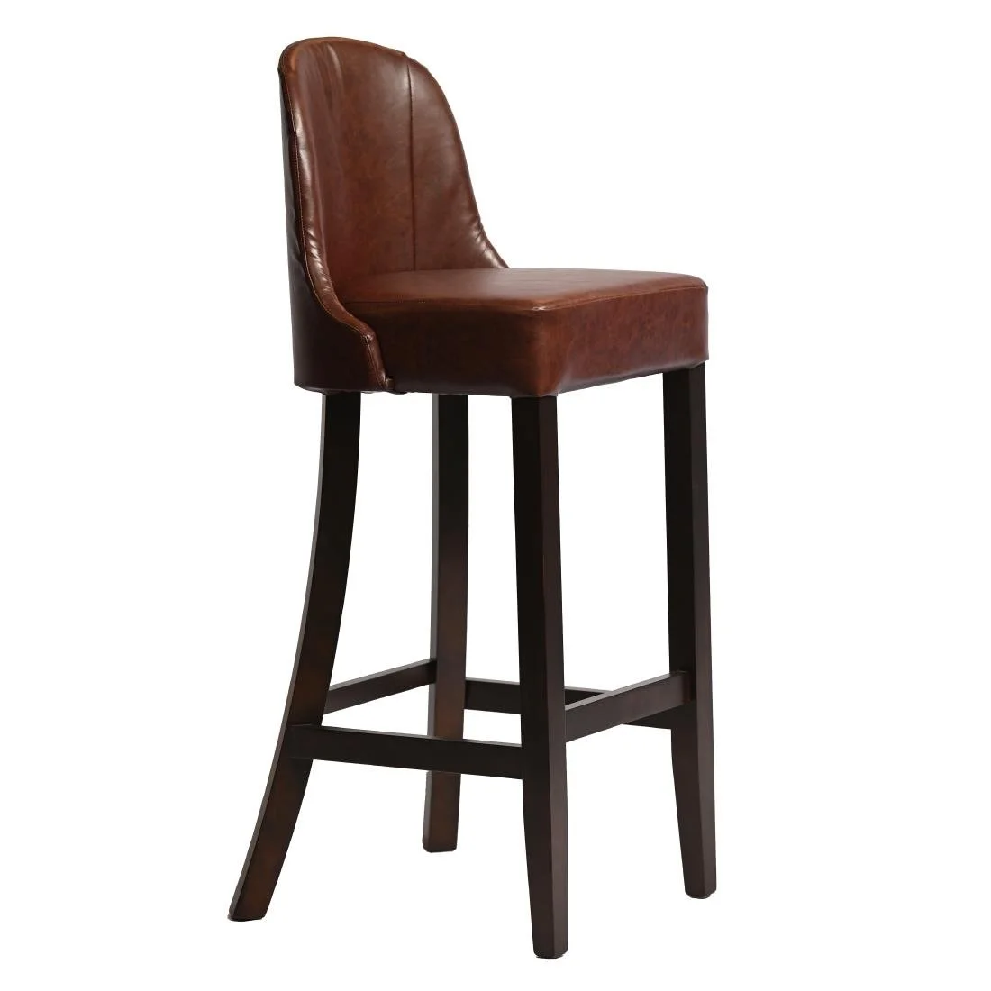 Kilsby Bar Chair in Dark Walnut with Bison Espresso Seat - Image 3