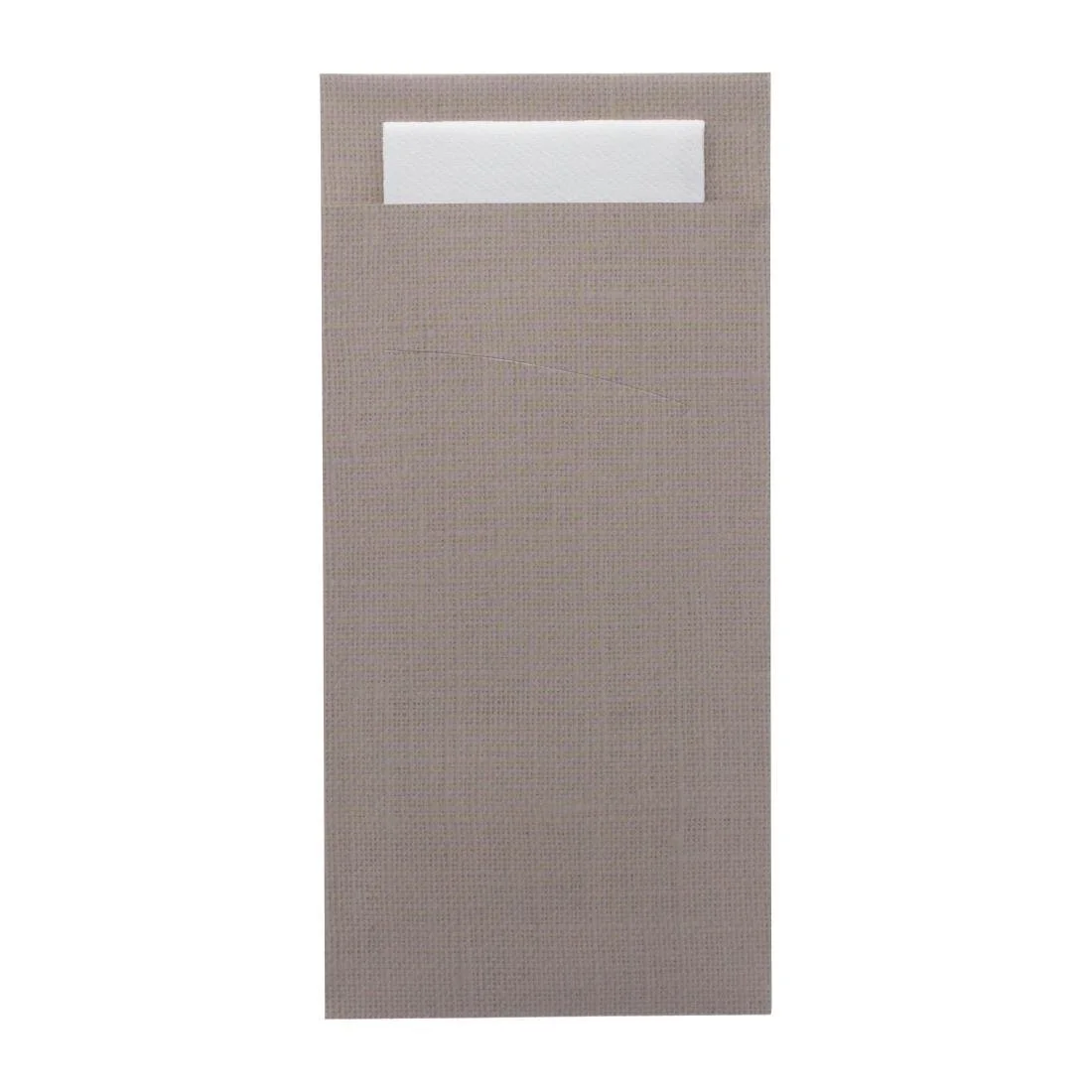 Europochette Extra Size Greige Cutlery Pouch with White Airlaid Napkin (200 Pack)
