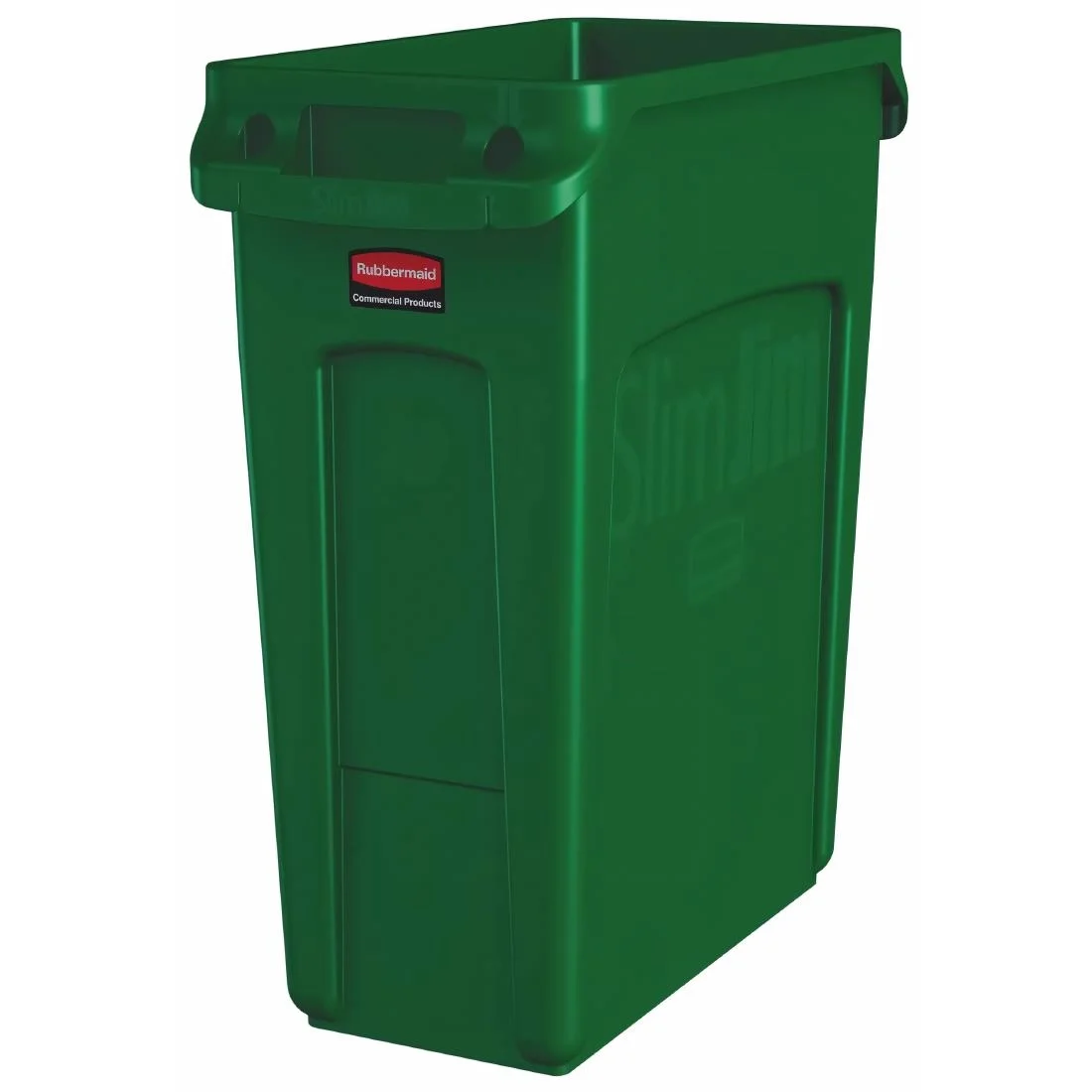 Rubbermaid Slim Jim Bin with Venting Channels Green 60Ltr