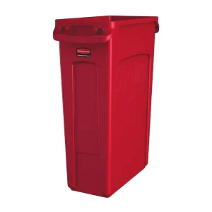 Rubbermaid Slim Jim Bin with Venting Channels Red 87Ltr