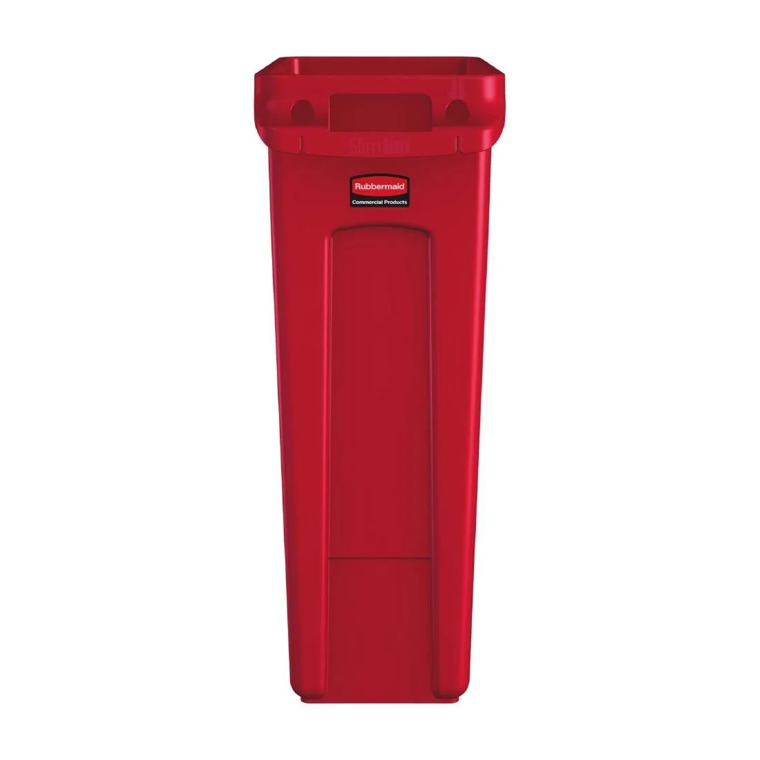 Rubbermaid Slim Jim Bin with Venting Channels Red 87Ltr - Image 2
