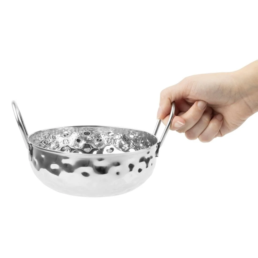 Olympia Table Presentation Hammered Kadai Dish Stainless Steel 150mm - Image 6