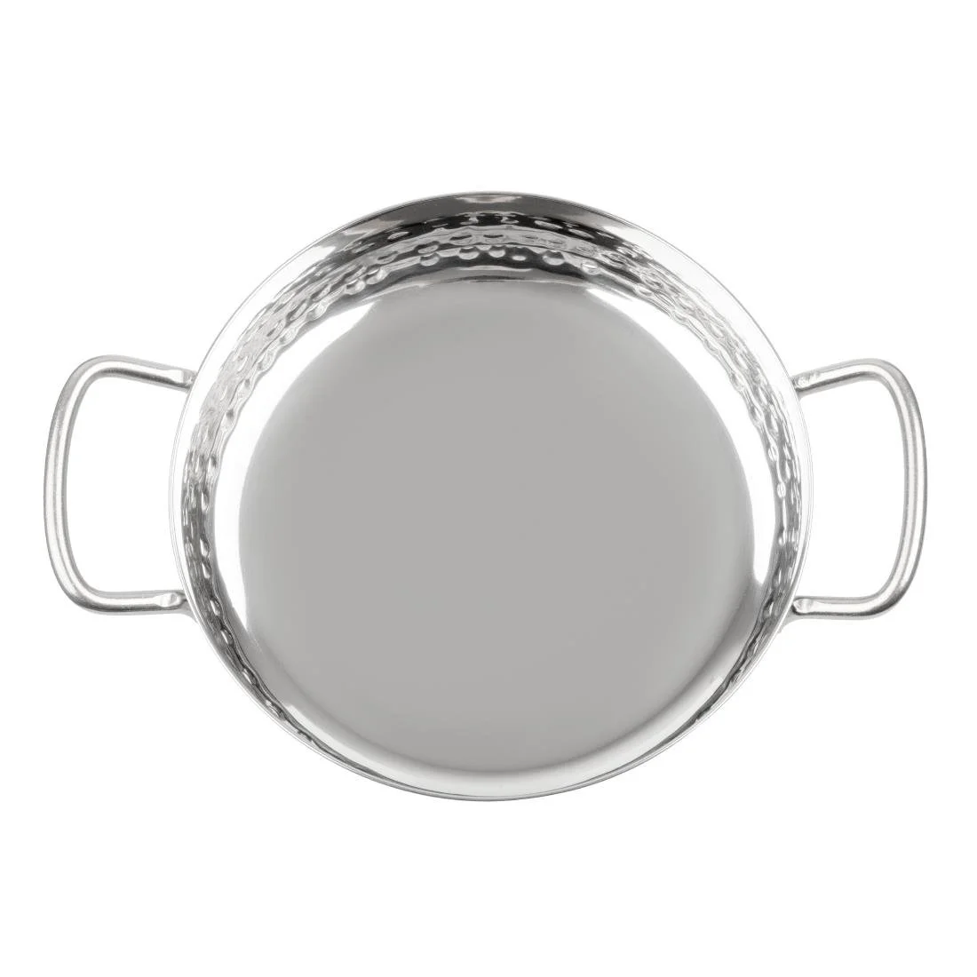 Olympia Table Presentation Handled Dish Stainless Steel Hammered 125mm - Image 3