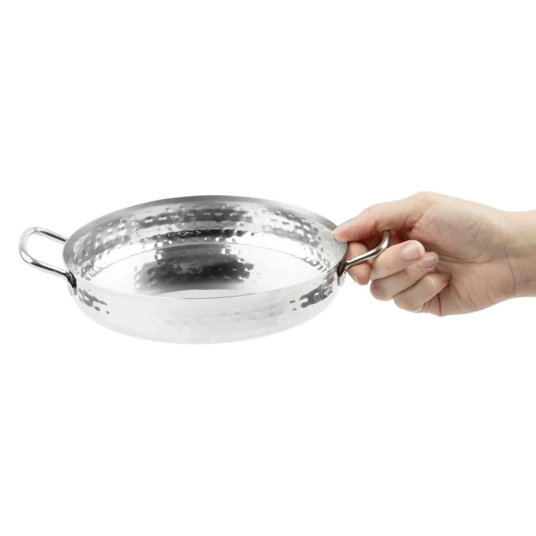 Olympia Table Presentation Handled Dish Stainless Steel Hammered 180mm - Image 6