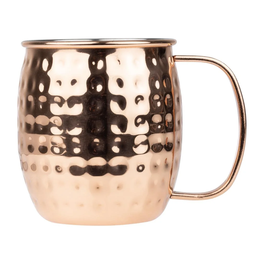 Olympia Barware Hammered Stainless Steel Copper Coated Mugs 440ml