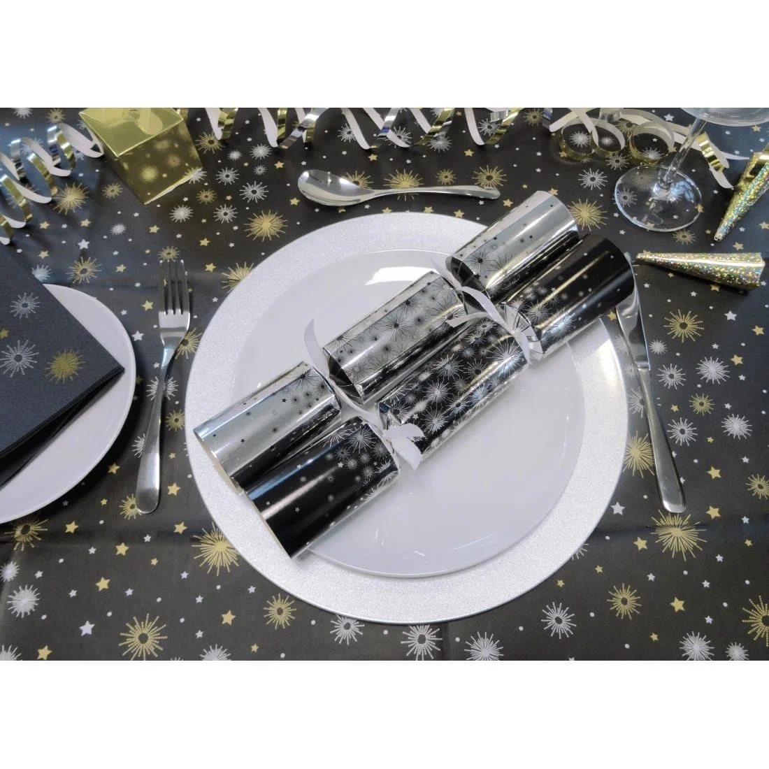 Swantex Lunch Napkins Midnight Sparkle 33x33cm 2ply 1/4 Fold (1000 pack) - Image 2