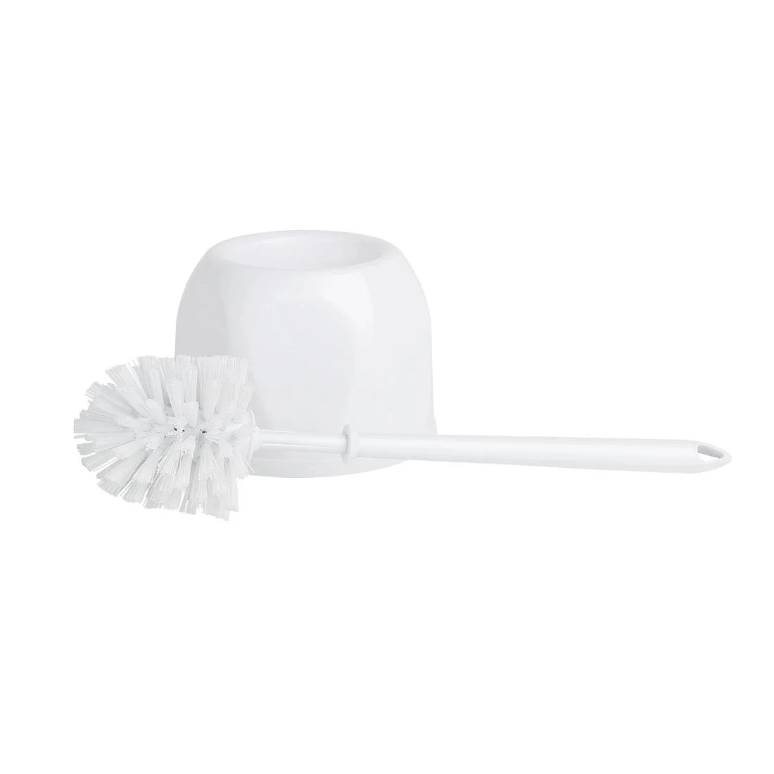 Nisbets Essentials Round Toilet Brush & Holder - White - Image 2