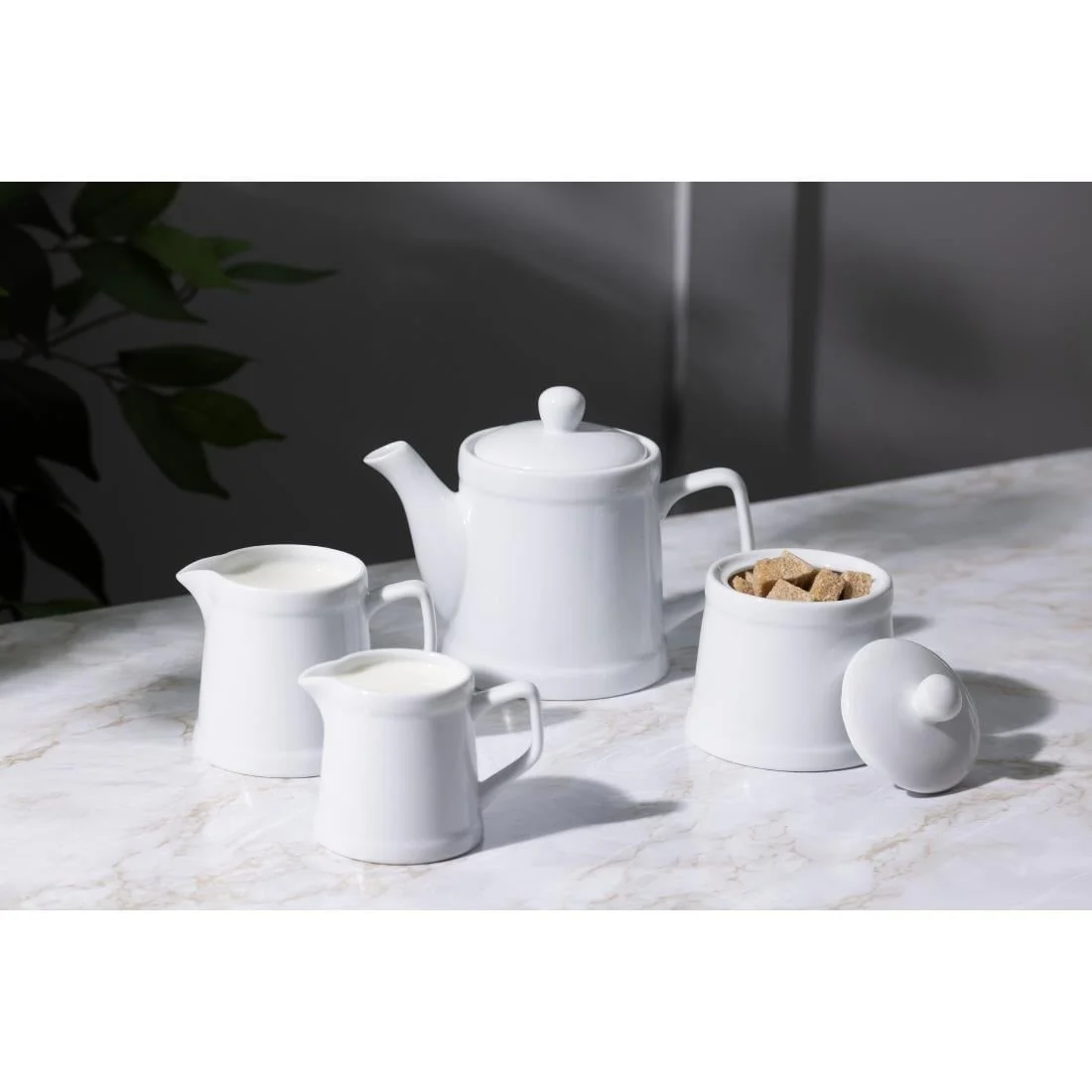 Olympia Whiteware Pier Sugar Bowls with Lids 250ml (6 Pack) - Image 4