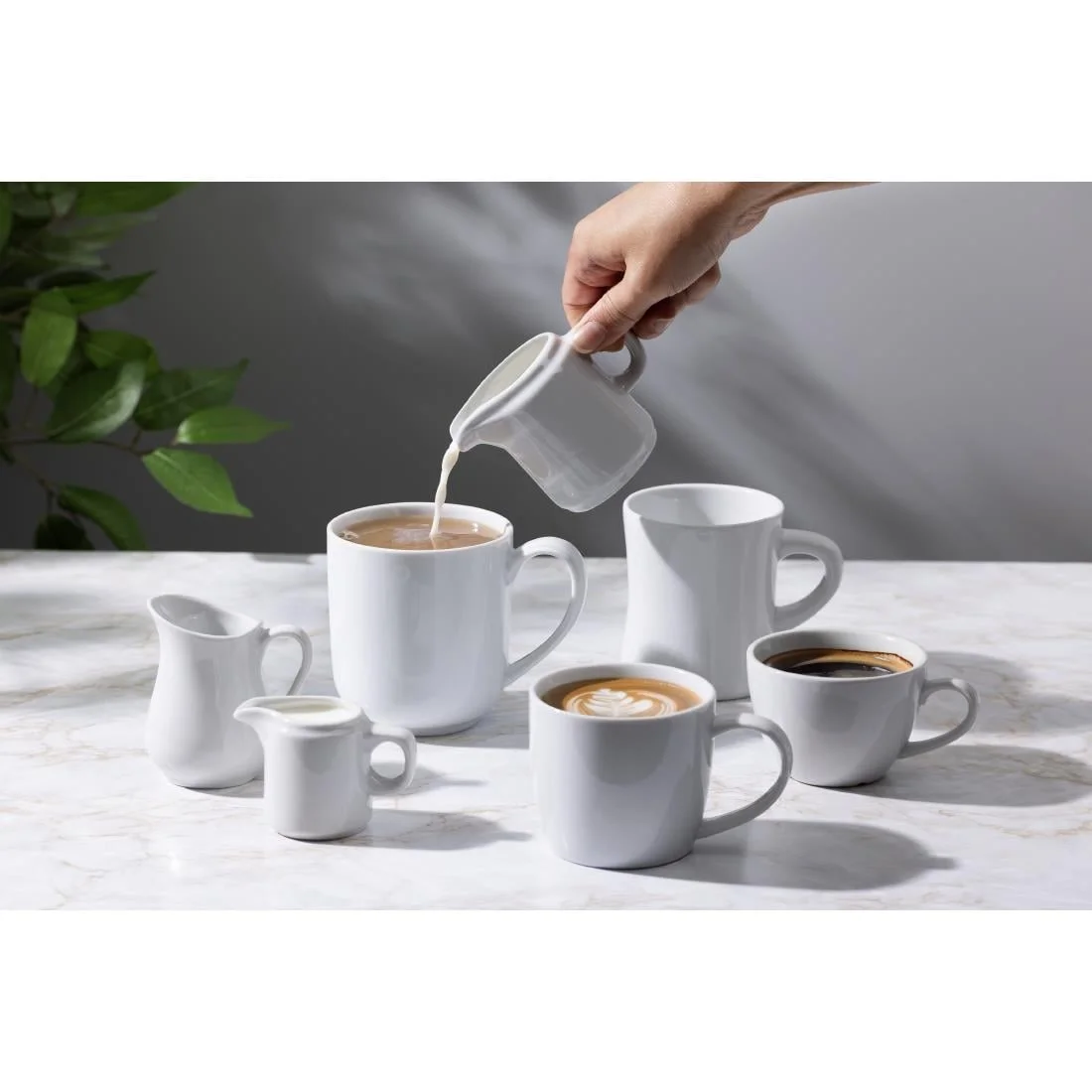 Olympia Whiteware Handled Jugs 130ml (12 Pack) - Image 4