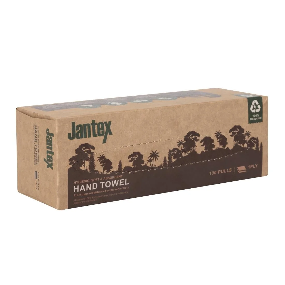Jantex Green 100% Recycled Hand Towel 1ply 3600 sheets - Image 2