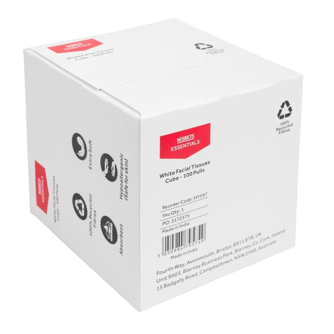 Nisbets Essentials Facial Tissues Cube - 100 sheets (36 Pack) - Image 8