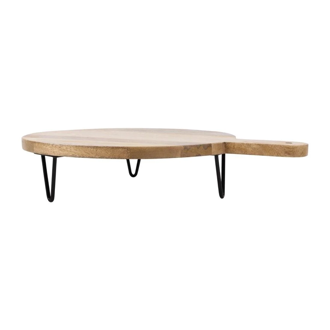 Olympia Round Handled Display Stand Mango Wood with Metal Legs 400x300x80mm - Image 7