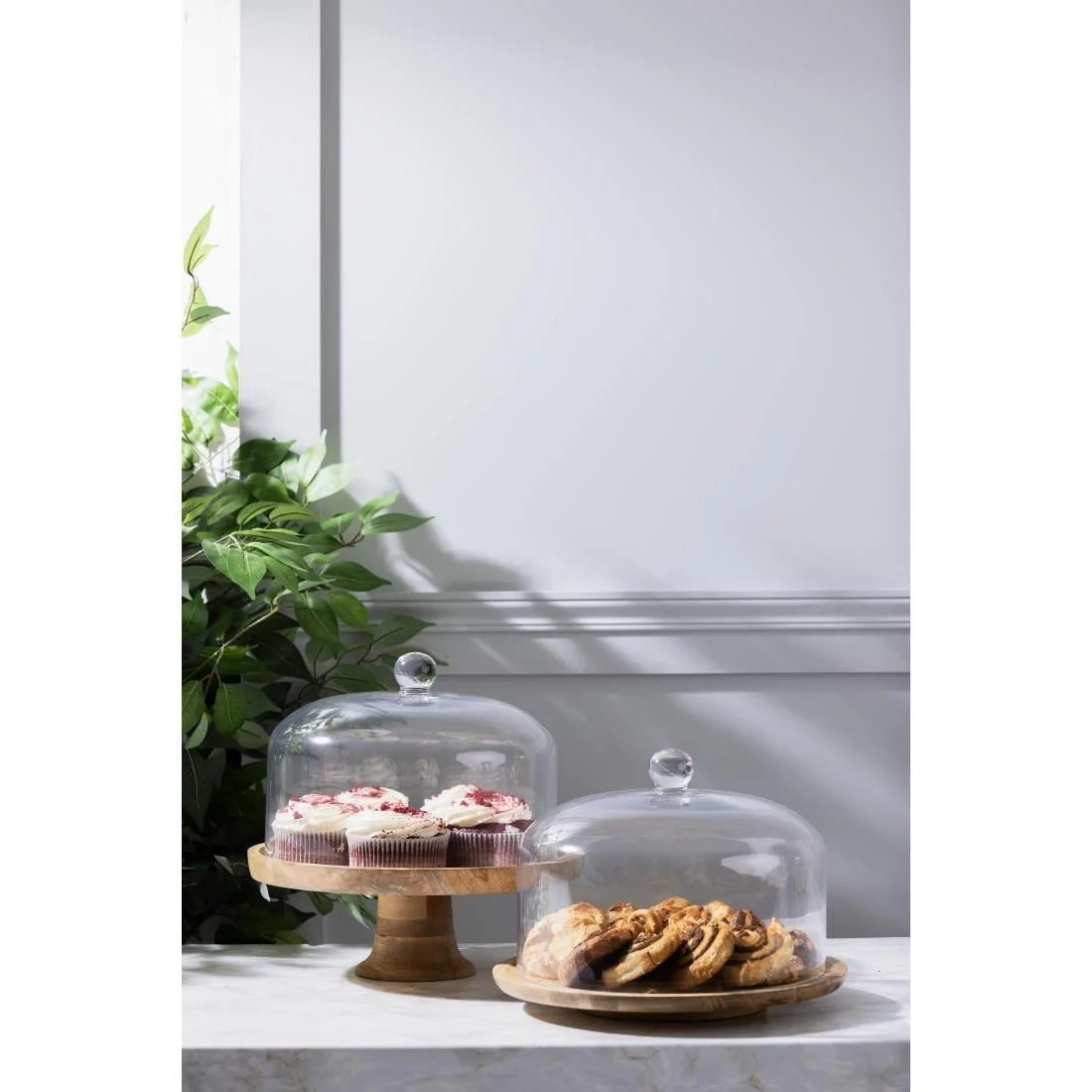 Olympia Revolving Cake Stand Mango Wood 330mm - Image 3