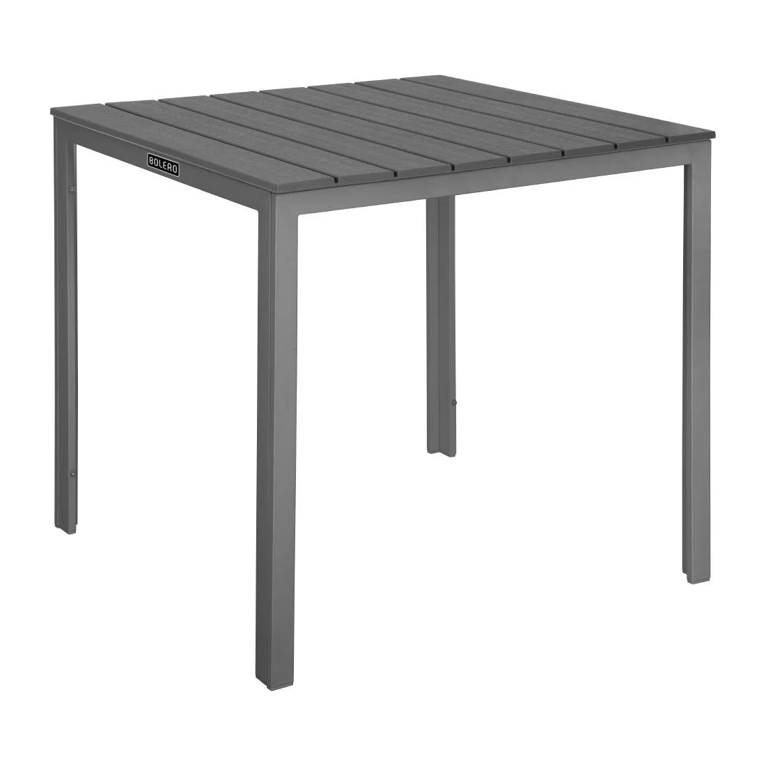 Bolero Valletta Grey Slatted Outdoor Table 780mm - Image 1