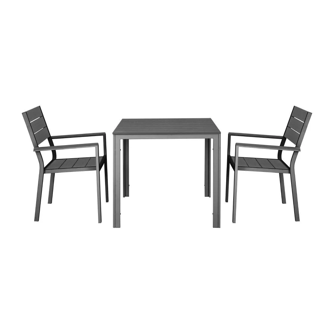 Bolero Valletta Grey Slatted Armchairs (4 Pack) - Image 3