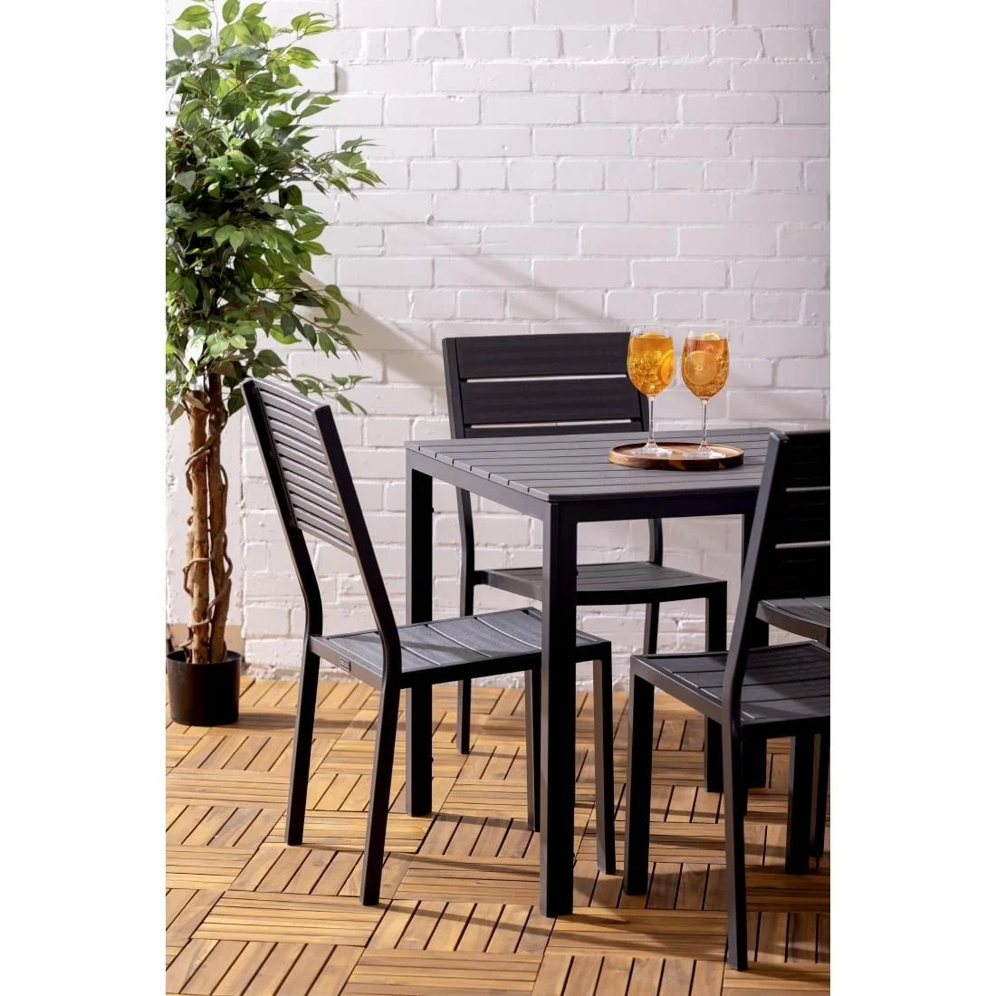 Bolero Valletta Grey Slatted Side Chair (4 Pack) - Image 5