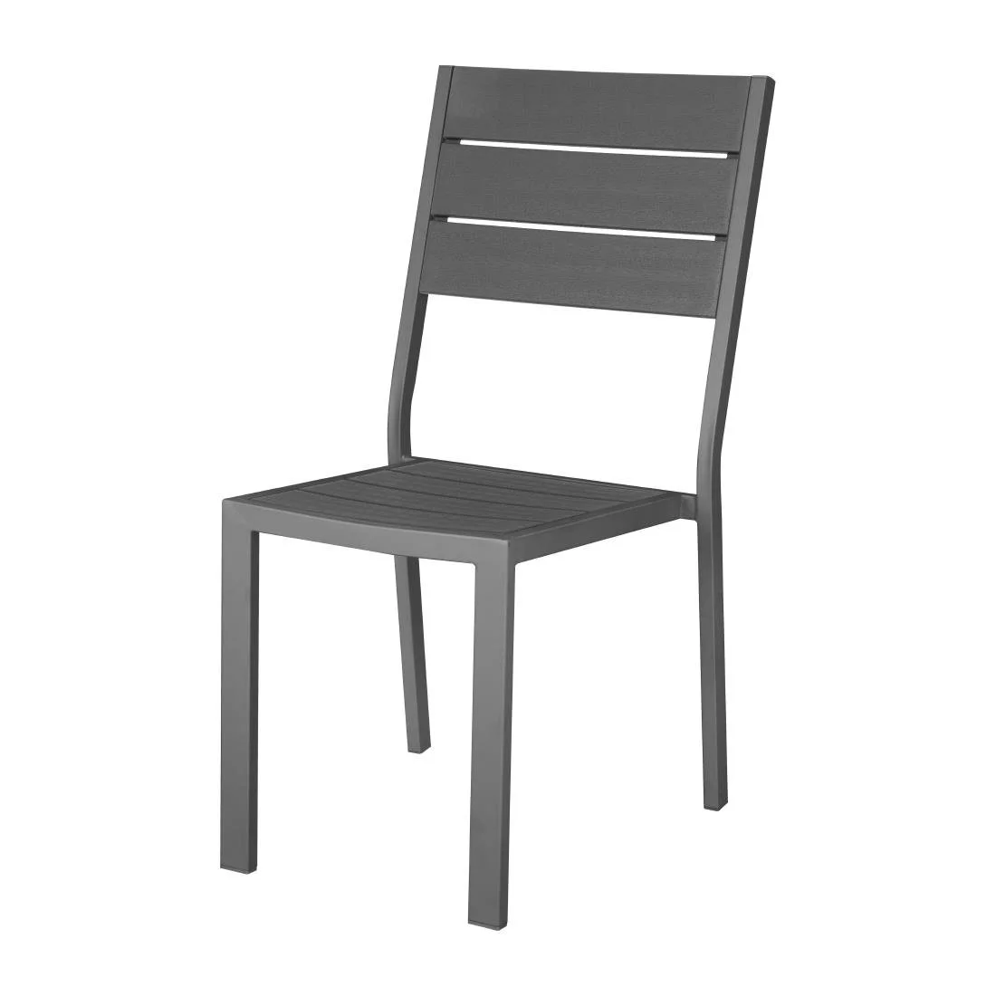 Bolero Valletta Grey Slatted Side Chair (4 Pack) - Image 1