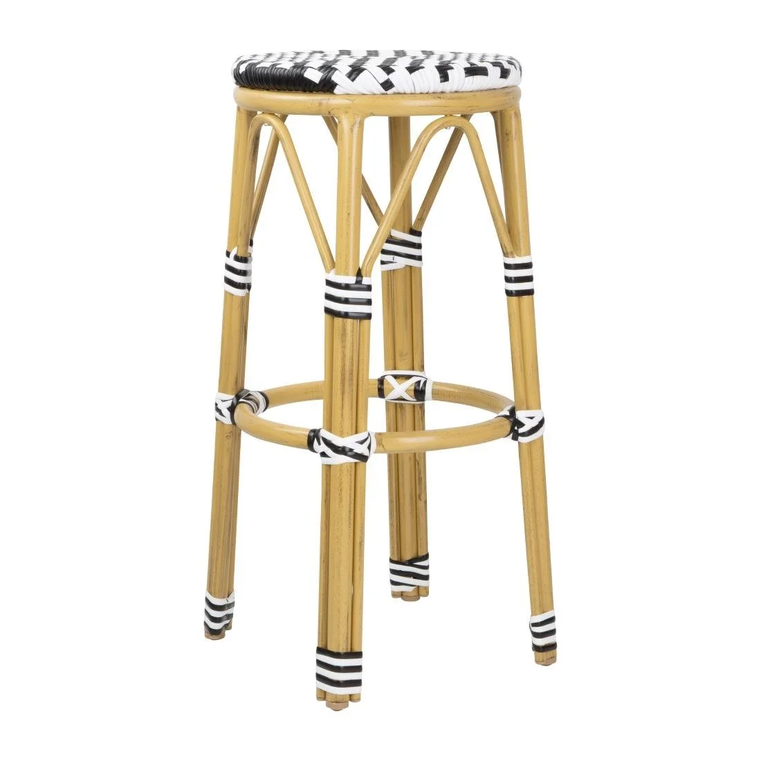 Bolero Parisian Style PE Rattan Bar Stools Black  (2 Pack) - Image 5