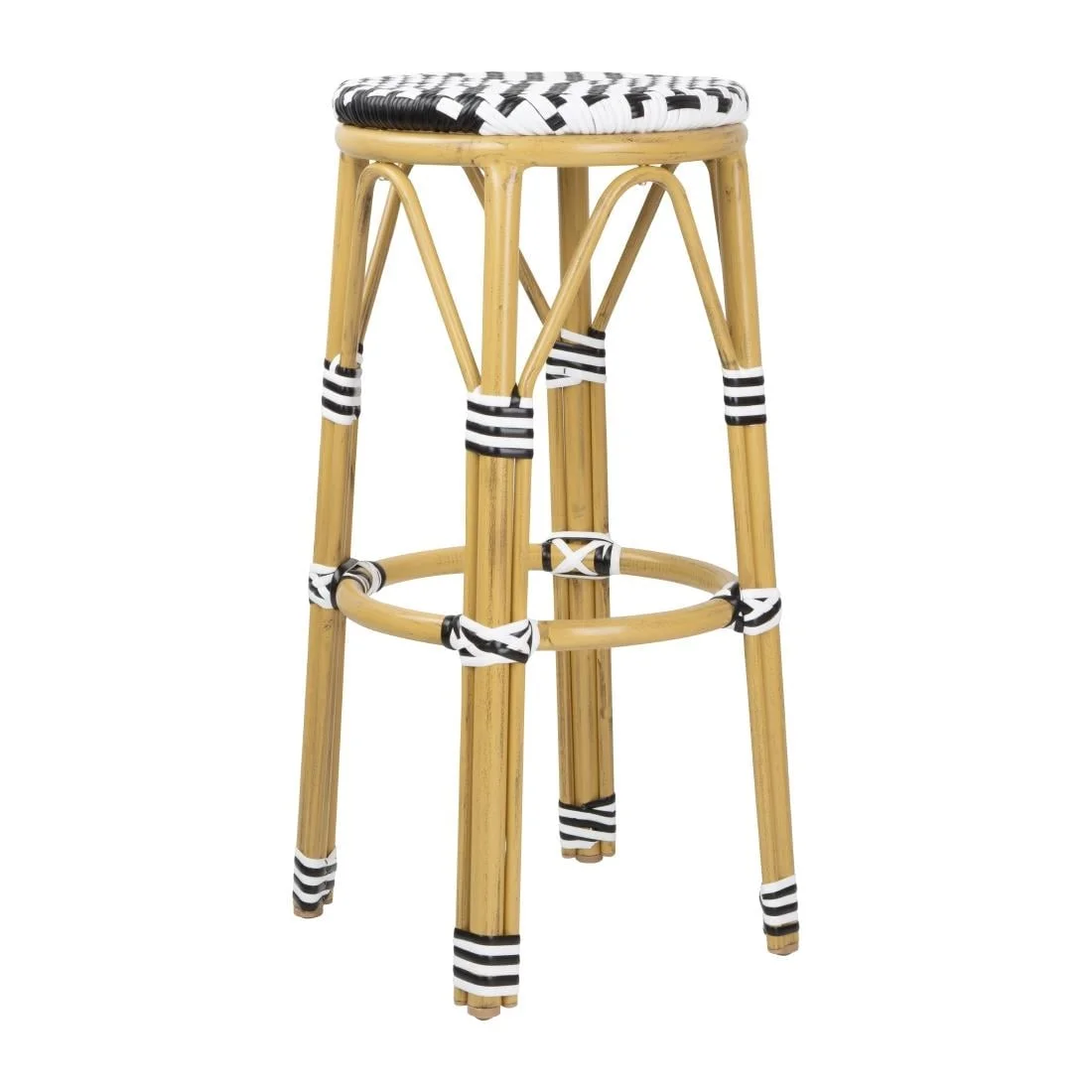 Bolero Parisian Style PE Rattan Bar Stools Black  (2 Pack) - Image 5