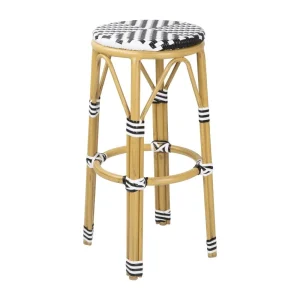 Bolero Parisian Style PE Rattan Bar Stools Black  (2 Pack)