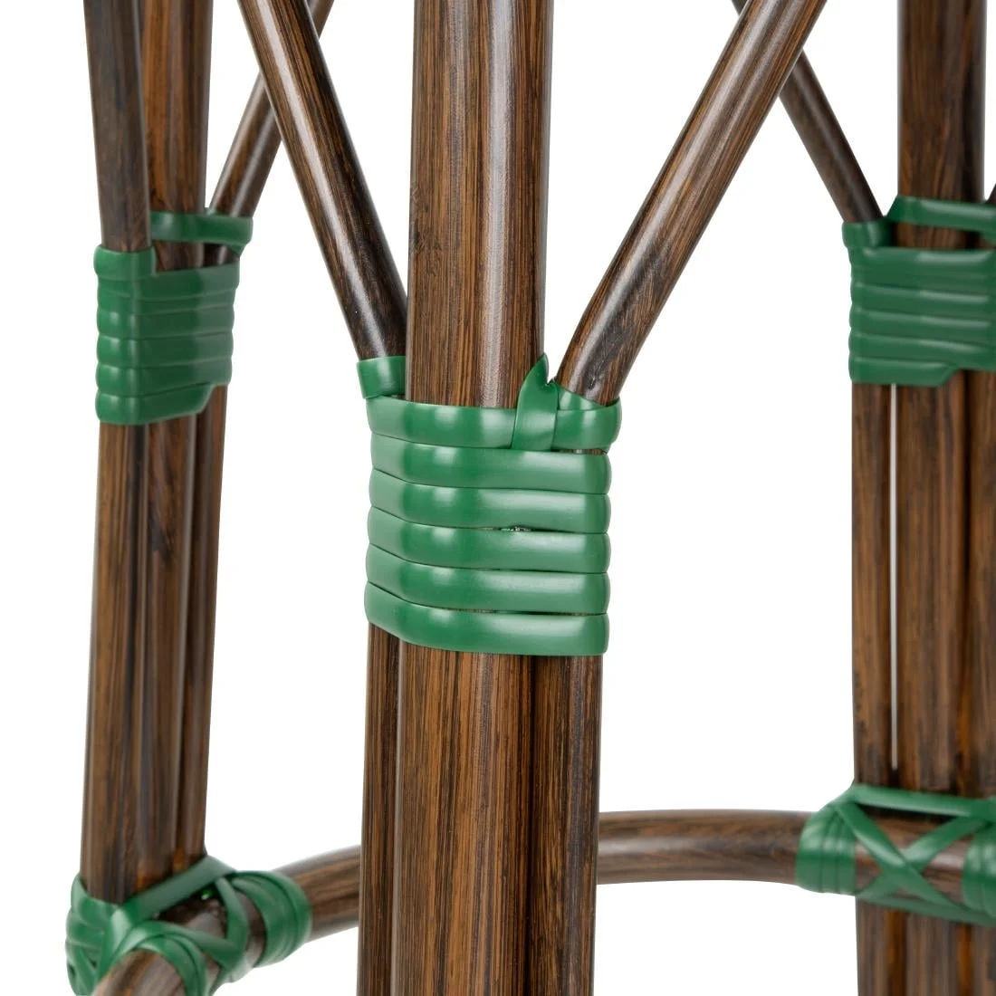 Bolero Parisian Style PE Rattan Bar Stools Green Dot Mix (2 Pack) - Image 3