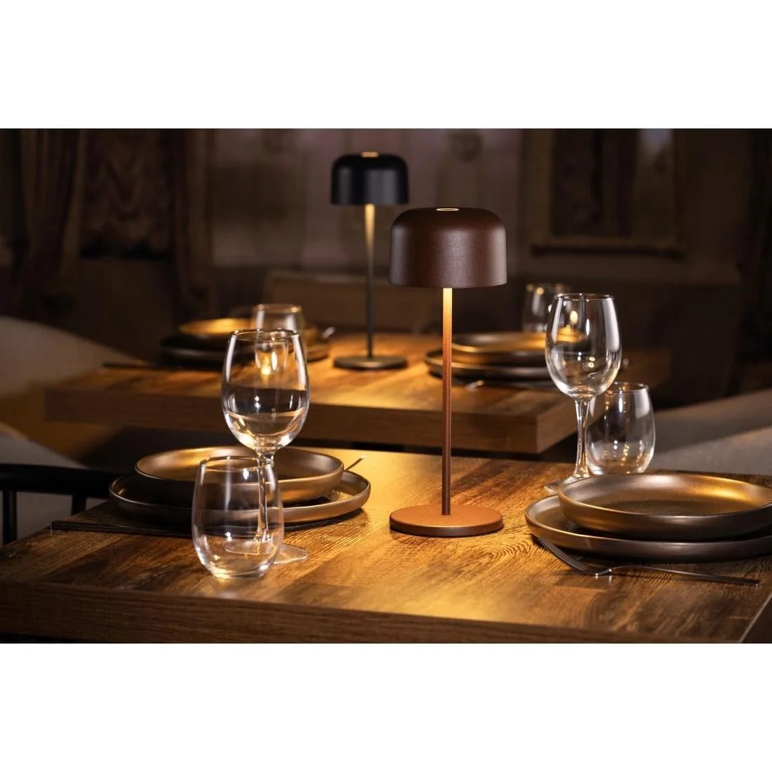 Olympia Siena Table Lamp Round Dome Chestnut 300mm - Image 8