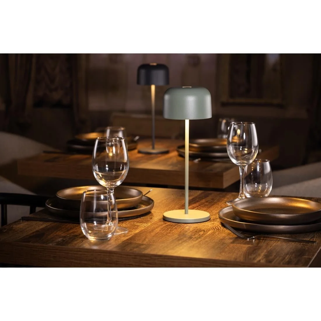 Olympia Siena Table Lamp Round Dome Sage 300mm - Image 8